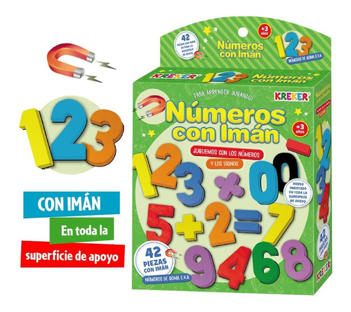 Números Imantados De Goma Eva 123 Juego Didáctico Iman 