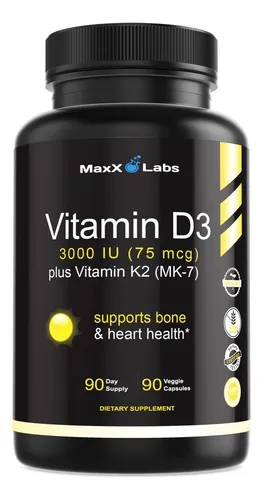 comprar Suplemento Maxx Labs De Vitamina D3 K2 De 3000 Ui Por Cápsul