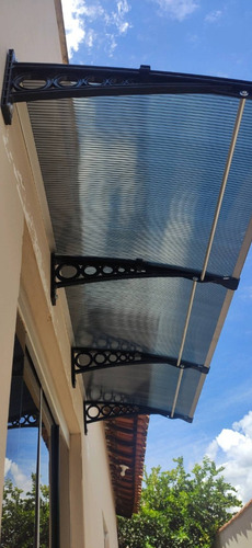 Toldo Policarbonato 3,60x0,50m P/ Portas E Janelas -completo