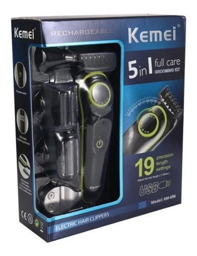 Máquina afeitadora y cortadora de pelo Kemei KM-696 negra