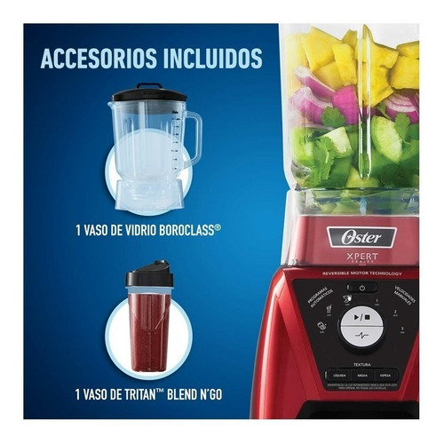 Imagen 6 de 7 de Licuadora Oster Xpert Series Roja Con Vaso Personal Rpg