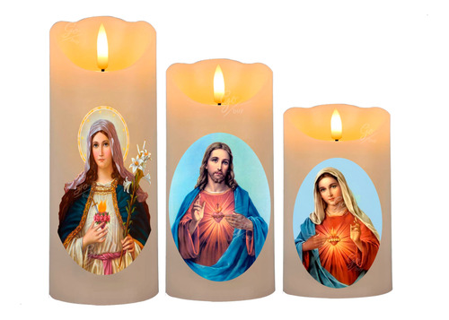 3 Unidades Velas Decorativas Adornos Velones Set