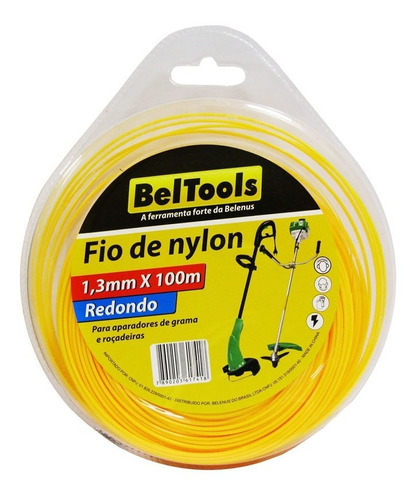 Fio De Nylon Redondo Roçadeira 1,6mm X100m Beltools