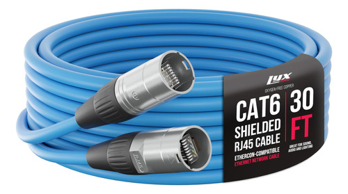 Lyxpro Cable Ethercon Cat6 Blindado De 30 Pies - Cable Rj45 