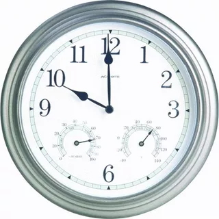 14-inch Indoor/outdoor Wall Clock With Thermometer And ...