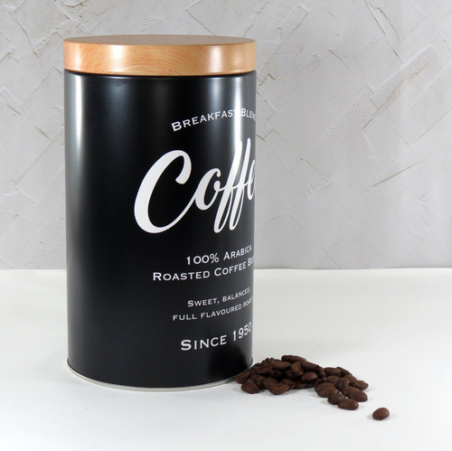 Conj 2 Latas Pote Café E Açúcar Preto E Branco 100% Arabica