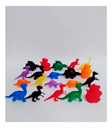 Kit 20 Dinossauro Colorido Plástico Mini Brinquedo Festa-top