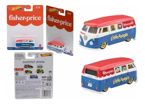 Carro/caminhonete Em Miniatura Mattel T1 Panel Bus 1:64 Azul, Vermelho, Branco