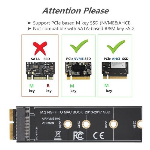 Imagen 5 de 7 de Tarjeta Adaptador M.2 Nvme Ssd Macbook Air Pro 2013-2017