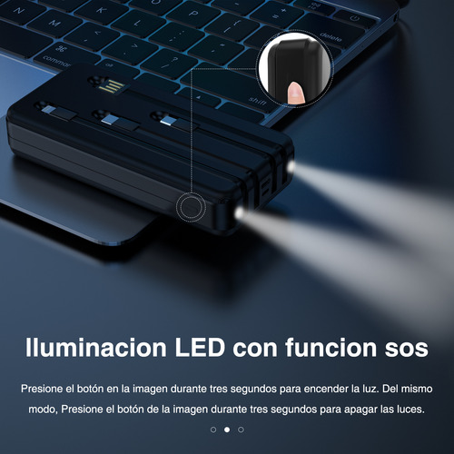 Power Bank 20000mah Alta Capacidad Carga Rápida 4 Cables