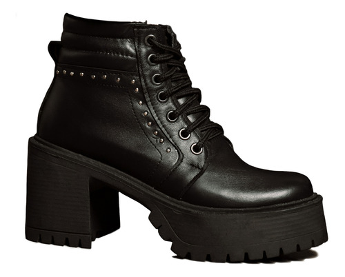 Borcegos Mujer Cuero Taco Alto Plataforma Botas Moda Romi