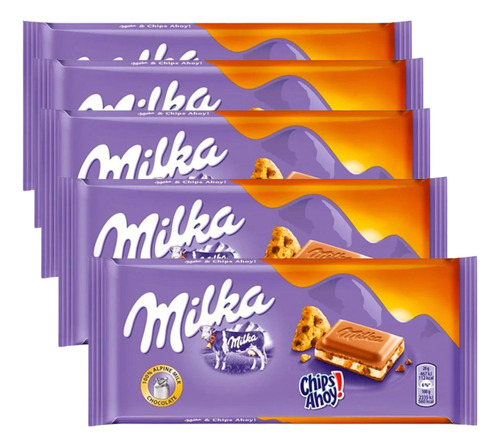 Milka Chips Ahoy 100gr Kit Com 5 500gr