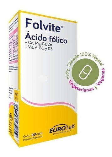 Folvite Ácido Fólico Activo 90 Caps Eurolab Of