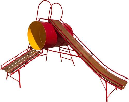 Imagen 1 de 5 de Tobogán Infantil Con Tunel Tanque + 2 Escaleras Y 2 Bajadas