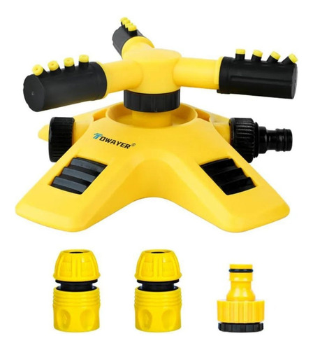 Irrigador Rotativo Automático Lança 15m Quadrados Jardim Cor Amarelo/Automático