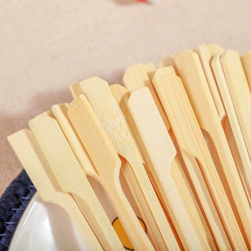 X 100 Brochetas Palillos Pincho Banderita Bambú 12cm
