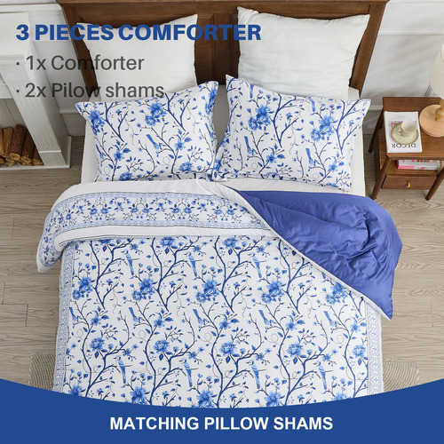 Set De Edredón Queen Size Finestichery, 100% Algodón De