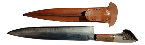 Cuchillo Artesanal 28cm Acero Carbono, Bronce Asta Guayubirá