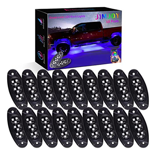 Jimjoy Rgb Led Rock Lights,18 Pods Impermeable Multicolor Ch