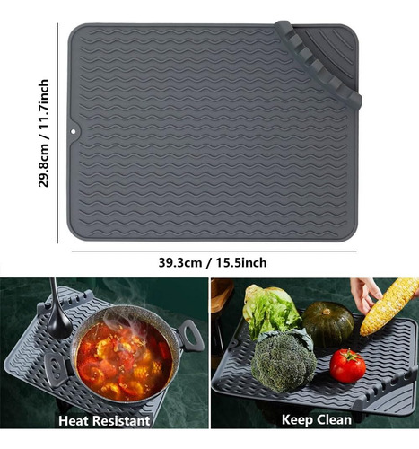 Alfombrillas De Silicona Para Secar Platos Con Soporte Para