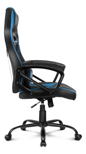 Imagen 4 de 5 de Silla de escritorio Drift DR50 gamer negra y azul con tapizado de cuero sintético