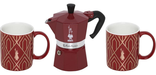 Cafetera Bialetti Moka 6 Tz En Set Con 2 Mugs  Glamour