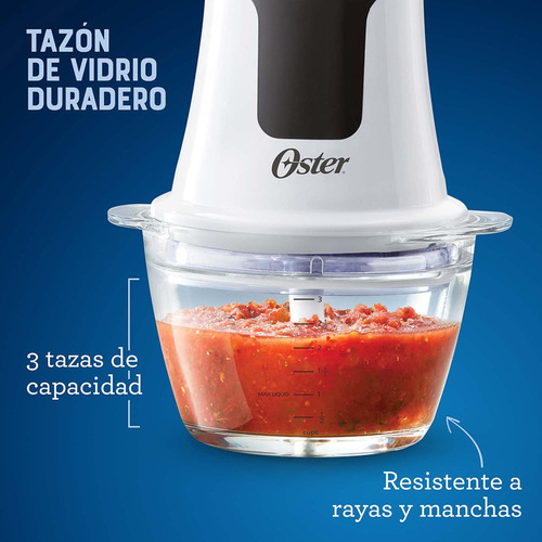 Imagen 5 de 10 de Mini Picadora Oster® 3 Tazas Con Tazón De Vidrio Fpstfp3340