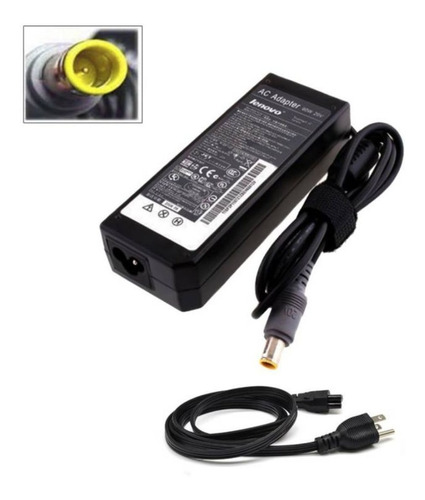 Cargador Lenovo De 20v 3.25a Punta Aguja Cable De Corriente 