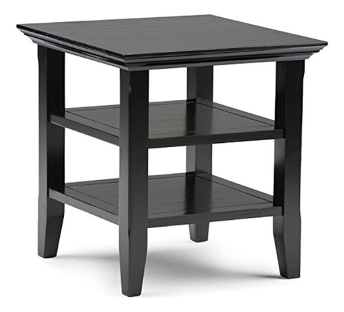 Mesa Auxiliar De Madera Color Negro De 3 Niveles.