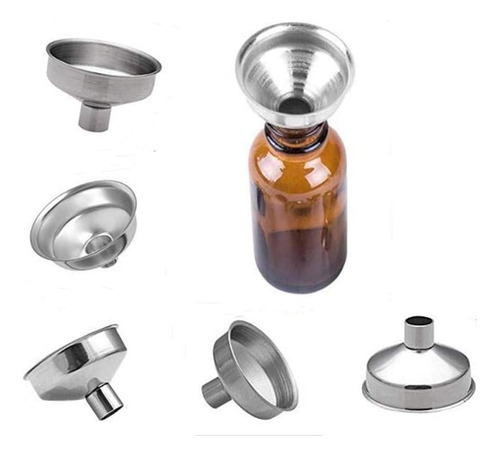 Sinen Paquete De 6 Mini Embudos De Acero Inoxidable, Multius