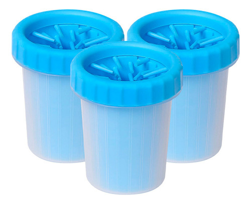 3 Limpiador Portátil De Silicona Para Mascotas Azul