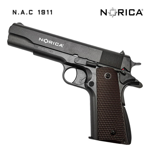 Imagen 6 de 10 de Pistola Co2 Norica Full Metal Plomo 4,5 Estuche Accesorios