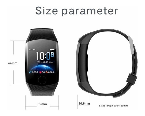 Imagen 7 de 10 de Smartwatch Reloj Pulsera Inteligente Q11 Monitor Salud Bk