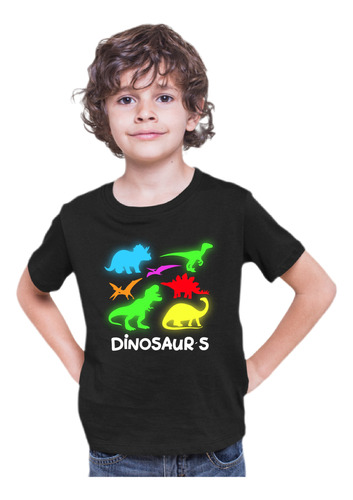 Playera Para Niños,  Dinosaurios 1, Brilla En La Oscuridad