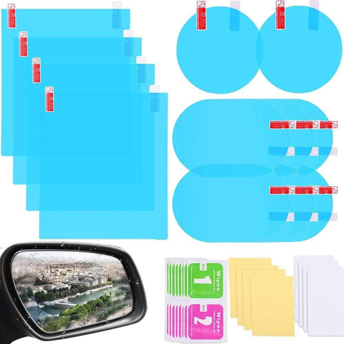 16pieza Kit Lamina Espejo Retrovisor Anti Lluvia Impermeable