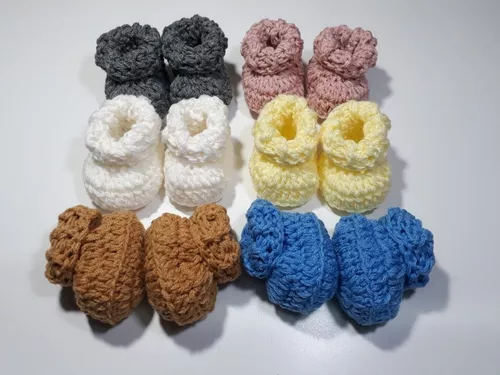 Escarpines Tejidos A Mano Por Mayor Crochet Ajuares 12 Pares | Envío gratis