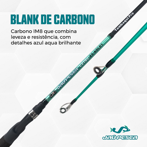 Kit De Carretilha Bg + Vara Tambaqui Pro 2,40mts 60lbs Linha