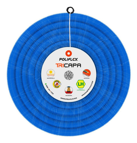 Poliflex Tricapa Azul Voz Y Datos Ent Con Guía 3/4 50 M