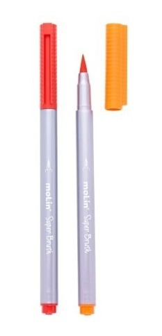 Imagem 2 de 2 de Caneta Super Brush Molin 12 Cores