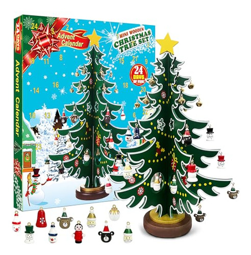 Christmas Advent Calendar 2023 By 14'' Wooden Tabletop ...
