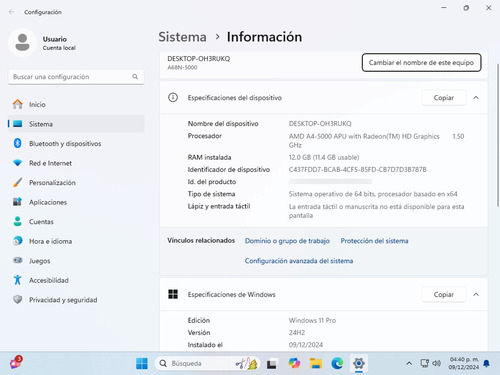 Computadora (cpu) Amd A4-5000 Quad Core 12gb Ram 1tb Hdd (Usado)