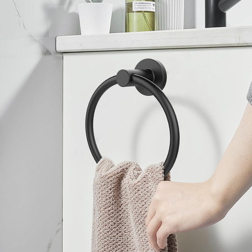 Setsail Toallero Para Pared De Baño, Toalla Negra
