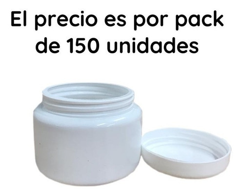 Imagen 5 de 10 de Potes Plasticos 200 Cc Redondo Blanco Pvc X 150 Un.