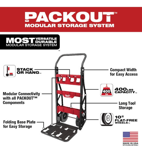 Diablito Packout De 2 Ruedas, 180kg Milwaukee 48-22-8415