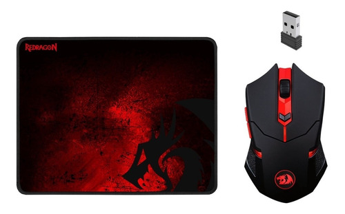 Imagen 6 de 9 de Kit Pc Gamer Mouse Inalambrico Mousepad Redragon M601wl-ba
