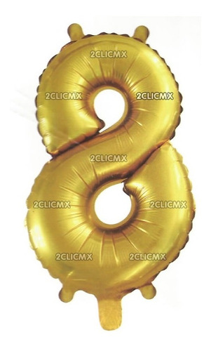 Globos Metalicos Numero Gigantes 80 Cm Dorado Ocho 8 Fiesta