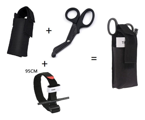 Torniquete Tactico Cat Aluminio+tijera+funda Kit Auxilio Mil