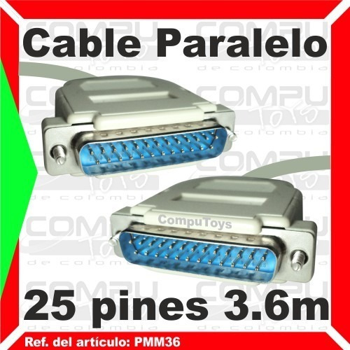 Imagen 5 de 6 de Cable Db-25 Pines Macho- Macho 3.6m Ref: Pmm36 Computoys Sas