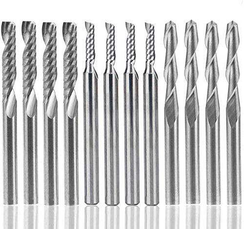 Afunta 12 Piezas Carburo End Mill Cutter, 4 Piezas 1/8 Cnc R