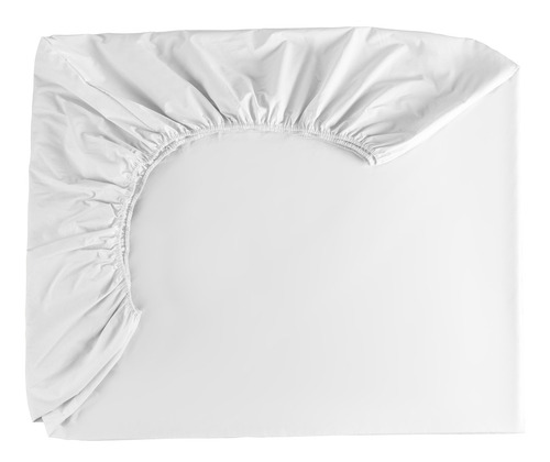 Lençol Casal Avulso Com Elástico C/ 40cm Algodão 200 Fios Cor Branco Desenho Do Tecido Liso